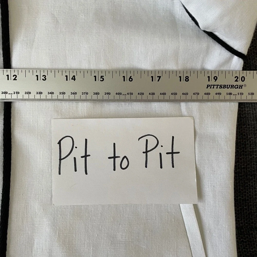 NEW J.Crew Linen Blazer Jacket White Black Piping‎ Zip Front 3/4 Sleeve Sz 12